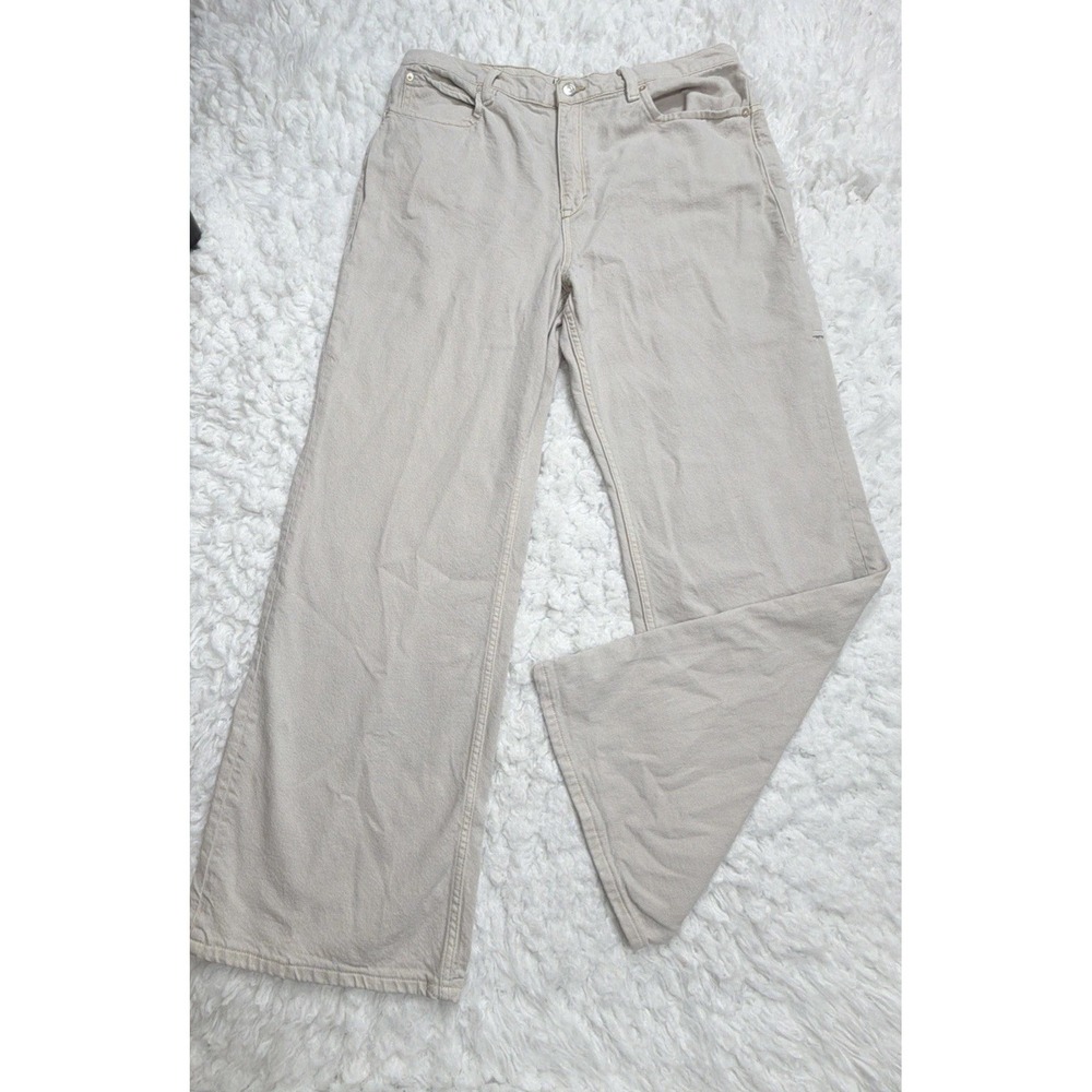 We The Free Tinsley Baggy Jeans Womens 33 High Rise Straight Leg Rare Sandstone